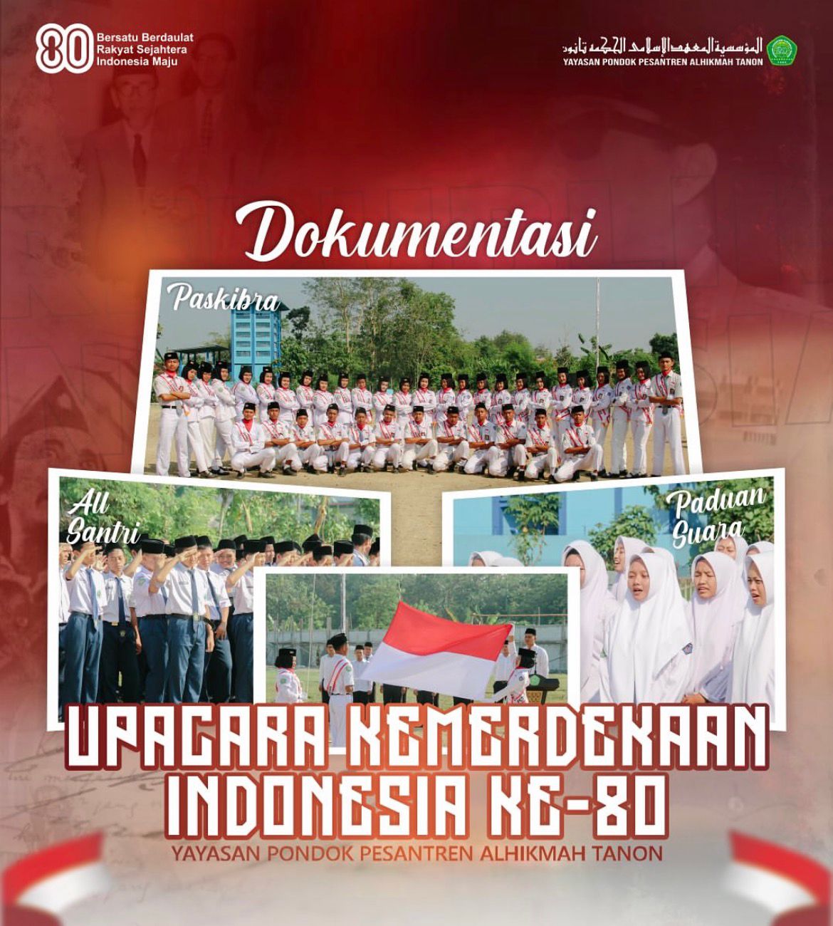 SMK Alhikmah Tanon Gelar Upacara Peringatan HUT ke-80 Republik Indonesia